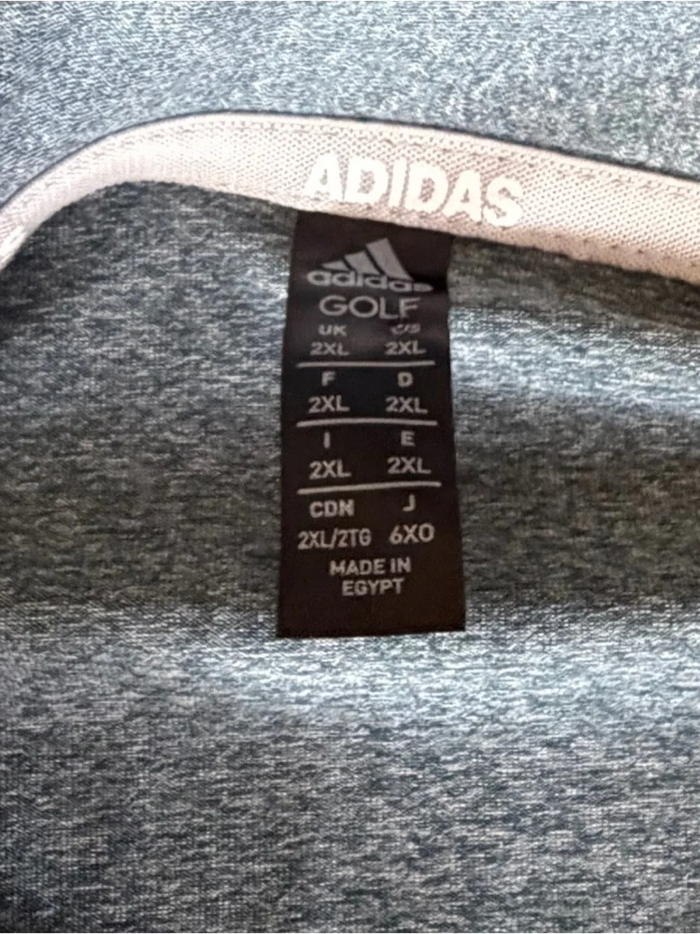Adidas Golf Polo Shirt Men’s 2XL Blue Heather Performance Stretch Short Sleeve